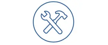 icône de marteau et de clé à molette