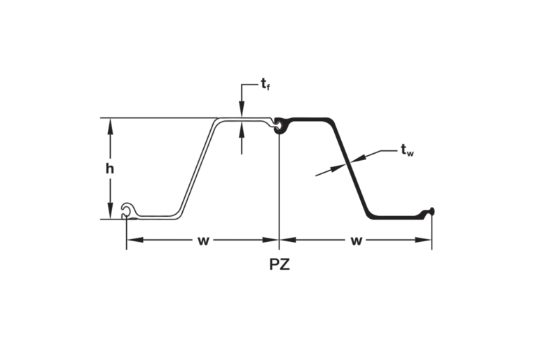 Dessin illustrant une palplanche PZ-27