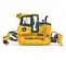 Bouteur John Deere jaune avec faible pression au sol 