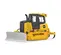 Bouteur John Deere jaune avec faible pression au sol 