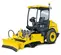 Rouleau vibratoire à simple tambour à pieds dameurs Bomag jaune
