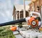 Souffleuse portative STIHL grise, orange et noir, essence