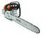 Scie à chaîne STIHL orange, grise et noire, 51 cm, essence