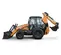 Orange and black CASE 90-105 HP Backhoe Loader, 14-16 ft. profondeur de creusement, Extendahoe