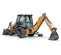Orange and gray CASE 60-90 HP Backhoe Loader, 14 ft. profondeur de creusement, Extendahoe