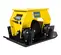 Compacteur à plaque vibratoire pour pelle rétrocaveuse Epiroc jaune et noir