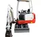 Red, white and gray TAKEUCHI 3,000-3,999 lb. Mini Excavator, Zero Tail Swing