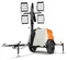 White, orange and black GENERAC Light Tower Vertical Mast Extended Run