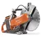 Orange and silver Husqvarna electric cut-off saw