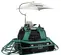 Green and black Multiquip ride-on concrete trowel