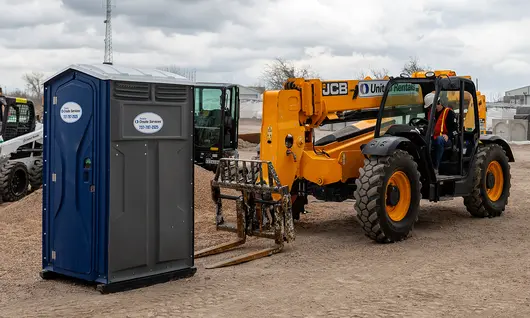 Porta potty on a construction site