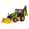 Yellow and black JOHN DEERE 108-116 HP Backhoe Loader, 15-16 ft. profondeur de creusement, Extendahoe