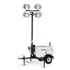 White and black GENERAC Towable Light Tower with 6kW Generator, 4,200W, 30 ft. Mât vertical, diesel