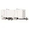 White Jag 6-Station Restroom and Shower Trailer Combo, 6 Sinks