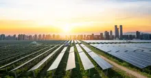 skyline with solar panels 
