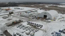 chantier d’hiver enneigé