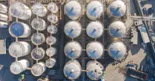 birds eye view of industrial site