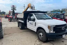 Dump truck at construction site
