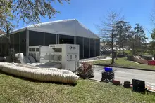 Industrial temporary structure with HVAC