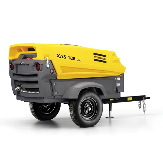 Compresseur à air remorquable Atlas Copco jaune