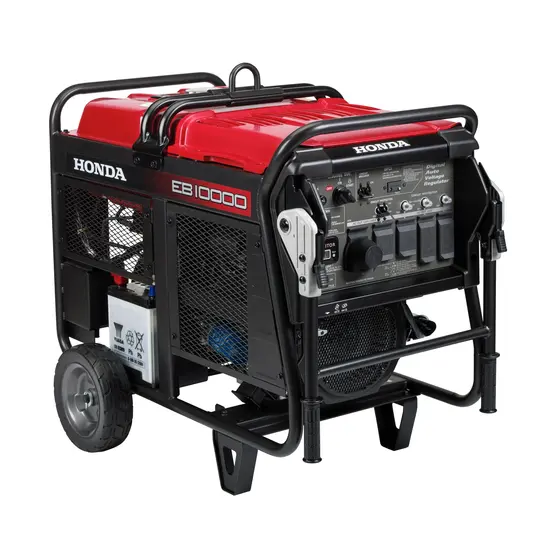 Génératrice portative de 10 000 à 11 900 W HONDA rouge et noire, essence