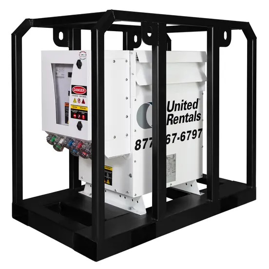 Transformateur élévateur ou abaisseur de 45 kVA blanc et noir