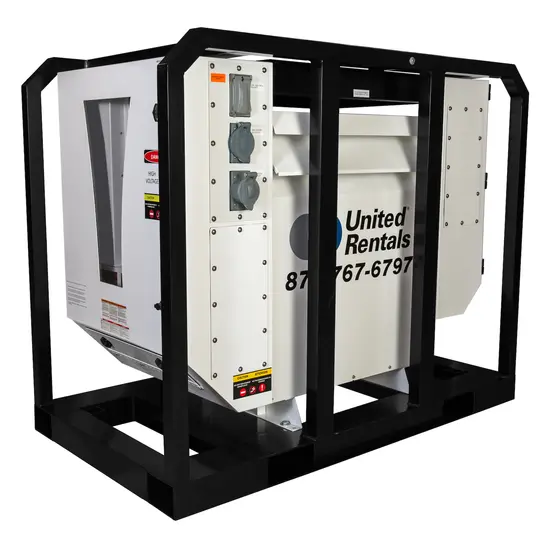 Transformateur abaisseur de 1 000 kVA blanc et noir, 4 160 V à 480 V