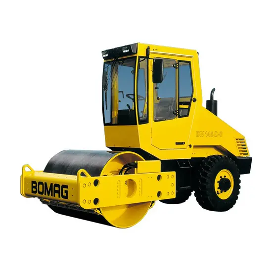 Rouleau vibratoire à siège à tambour lisse simple Bomag jaune