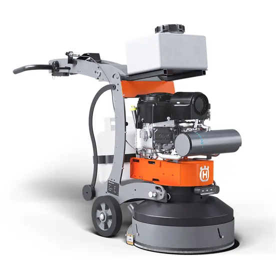 Rectifieuse à béton 56 cm à conducteur accompagnant alimentée au propane Husqvarna orange et grise
