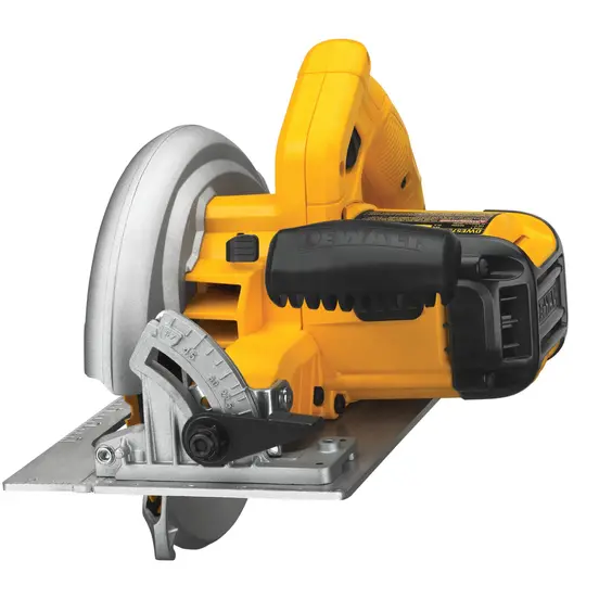 Scie circulaire DEWALT jaune, grise et noire, 17,8 cm, électrique