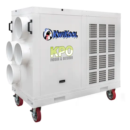 Climatiseur portatif électrique Kwikool blanc, 12 tonnes sur quatre roues