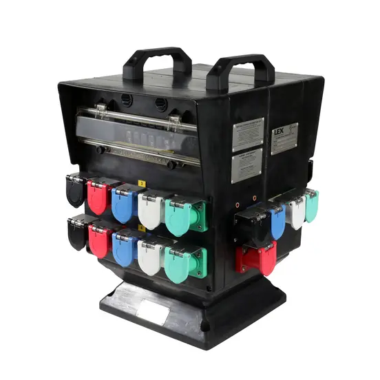 Panneau de répartiteur d’alimentation de 400 A LEX noir, rouge, bleu, blanc et céladon, 600 V c.a.