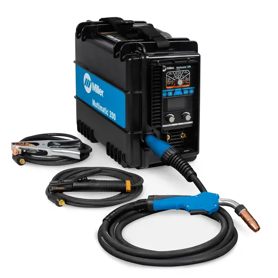 Soudeuse MIG et FCAW MILLERELEC noire et bleue, 120/240 V, 20 à 25 A, électrique