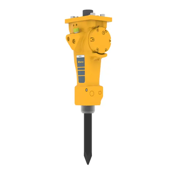Mini-casseur hydraulique pour chargeuse à direction à glissement EPIROC jaune et noir