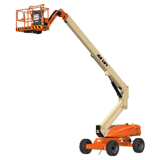 Orange and beige JLG telescopic boom lift