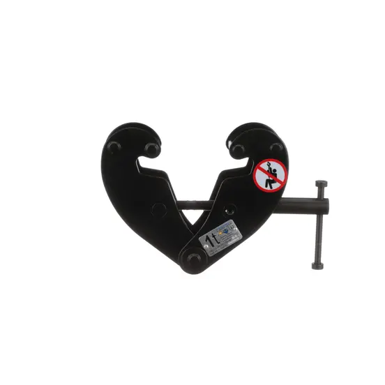 Black AMH Hoist Beam Clamp, 5 Tons, 3 in.-12 in. Largeur de la bride de poutre