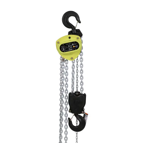 Yellow and black and silver AMH Manual Chain Hoist, 5 Tons